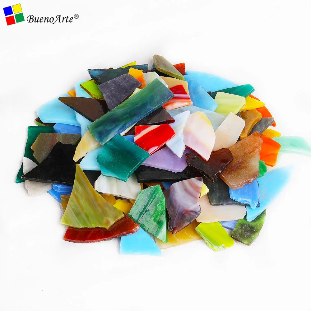1000gram Water Resistant 3mm Thick Stained Glass Scraps DIY Craft Tiffany Glass Mosaic Hobbies Material Supplier