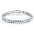 SGARIT Custom Jewelry Women PT950 Platinum/18K Gold Emerald Cut Lab Grown Diamond Tennis Bracelet