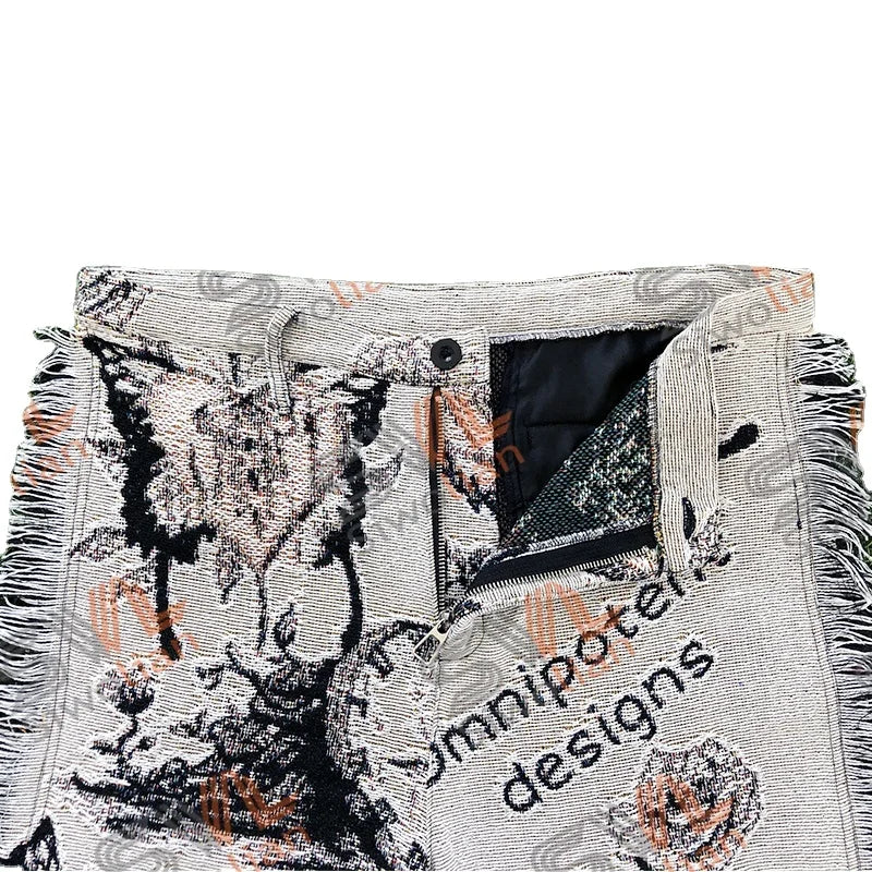 New Arrival Mens Custom Tapestry Pants Trousers Customized Tassel Jacquard Woven Plus Size Tapestry Blanket Trousers for Man