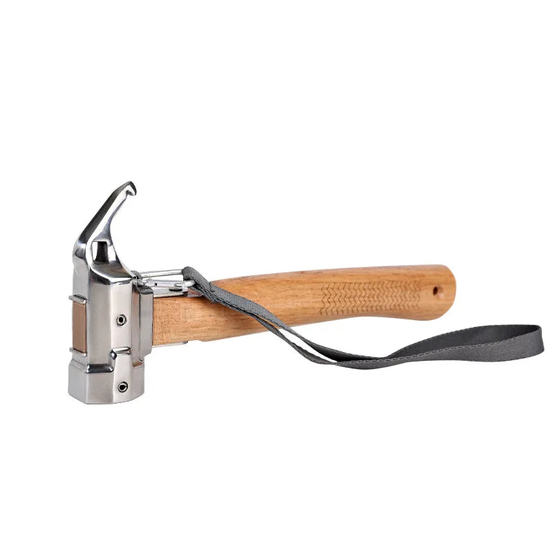 Outdoor Non-slip Camping Hammer With Wooden Handle Multi-function Stainless Copper Head Hammer Tent Ground Pegs Pulling Hammer