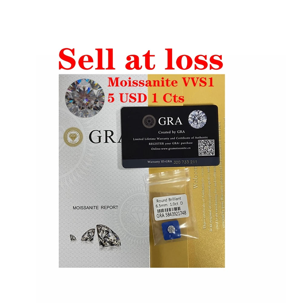 Wholesale Grown Moissanite GRA Certificate Loose  Diamond Stone 1cts  VVS1 D Color Moissanite Diamond Price Per Carat