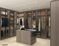 BALOM 2024 Modern Luxury Design L Shape Open Wardrobes for House with Glass Door and Solid Wood