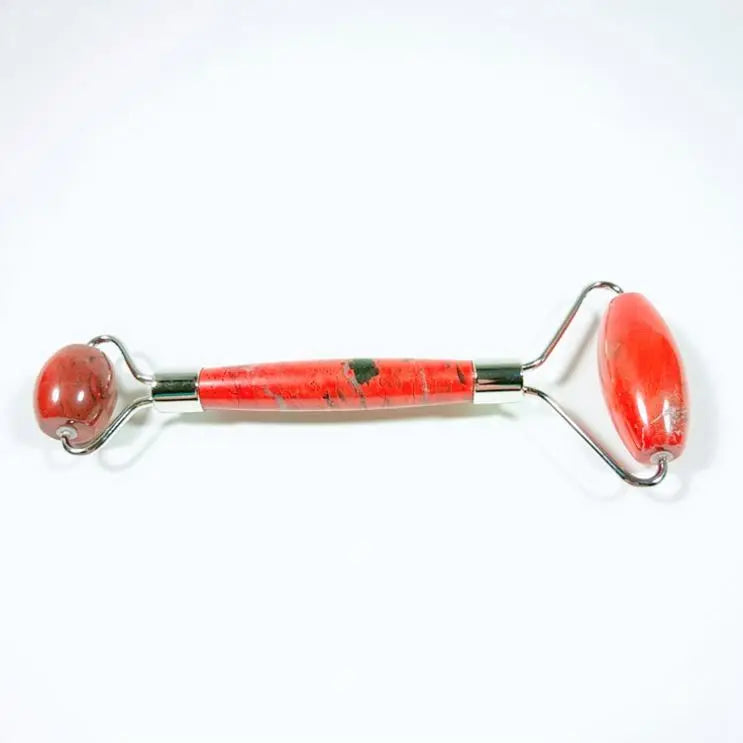 DIY OEM 100% Natural Stone Black Obsidian Jade Roller Box Set Red jasper Jade Roller Red jasper Jade Roller
