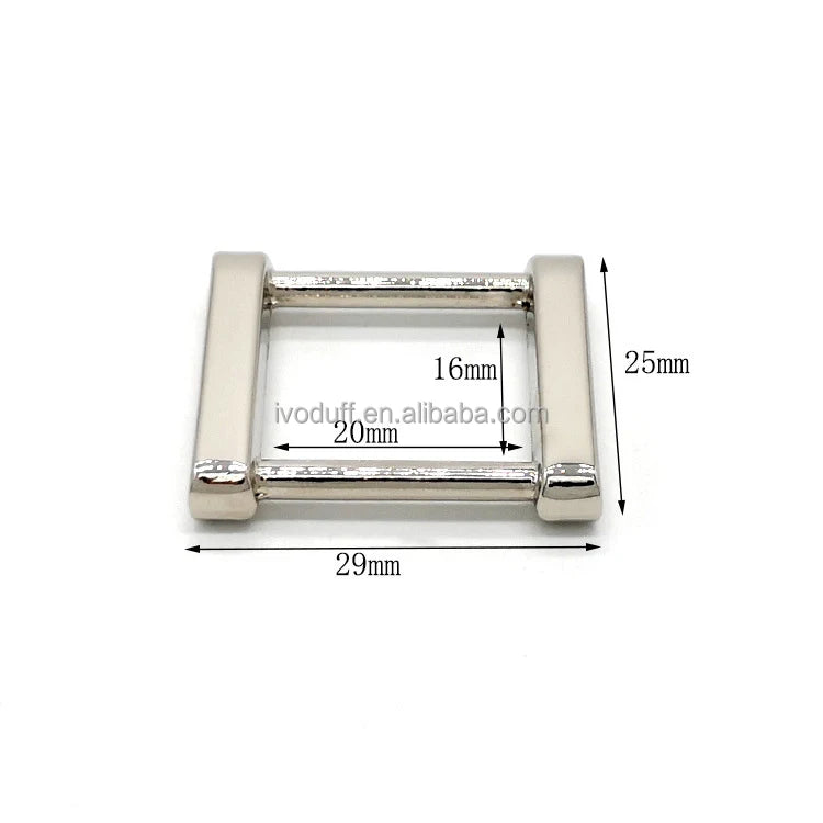 20mm Nickle Color Metal Handbag Purse Square Ring Buckle Hardware