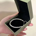 Jade Pearl Bracelet for Girls 5-6mm AAA Grade Freshwater Potato White Trendy Wedding Silver/Gold Plated Beaded Jewelry
