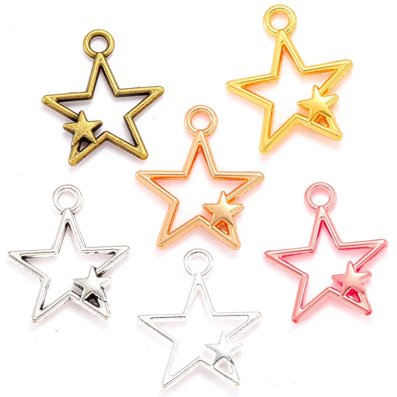 Star Charms 26*22mm Tibetan Silver Plated Pendants Antique Jewelry Making DIY Handmade Craft L313