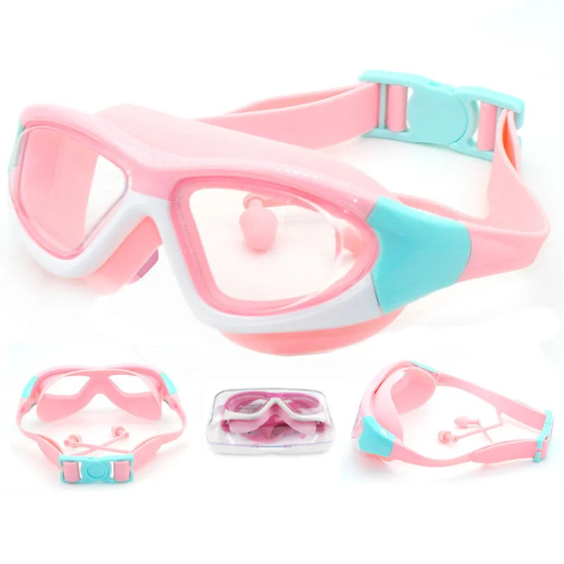 Adjustable Anti-Fog Waterproof Sports Glasses for Kids New Outdoor Summer Swimming Glasses with Protective Buckle