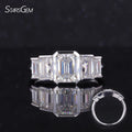 Starsgem Lab Grown Diamond Ring Emerald Cut CVD HPHT Lab Diamond 10k Gold Ring Jewelry