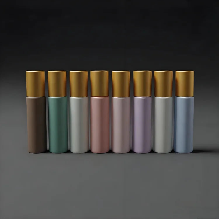 WOGU Custom Printing logo Roller Bottle10ml Portable Refillable Sample Essential Oil Glass Packaging Roll on Perfume Bottle