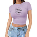 Custom Logo Women Crop Top T-shirt Lightweight Casual Blank Women's Cropped Tshirt