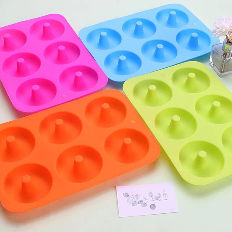 YS Factory Price Food Grade Silicone Donut Baking Pan Non-Stick Mold Dishwasher Decoration Jelly Candy 3D Molds DIY Candle Tools