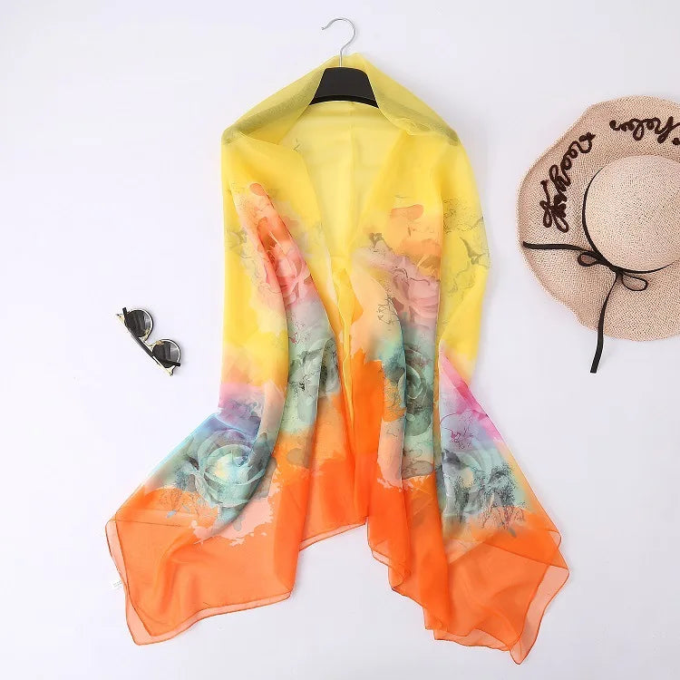 Wholesale of New Fashionable Thin Printed Scarves Headscarves Women's Shawls Sun protection and Versatile Beach Towels