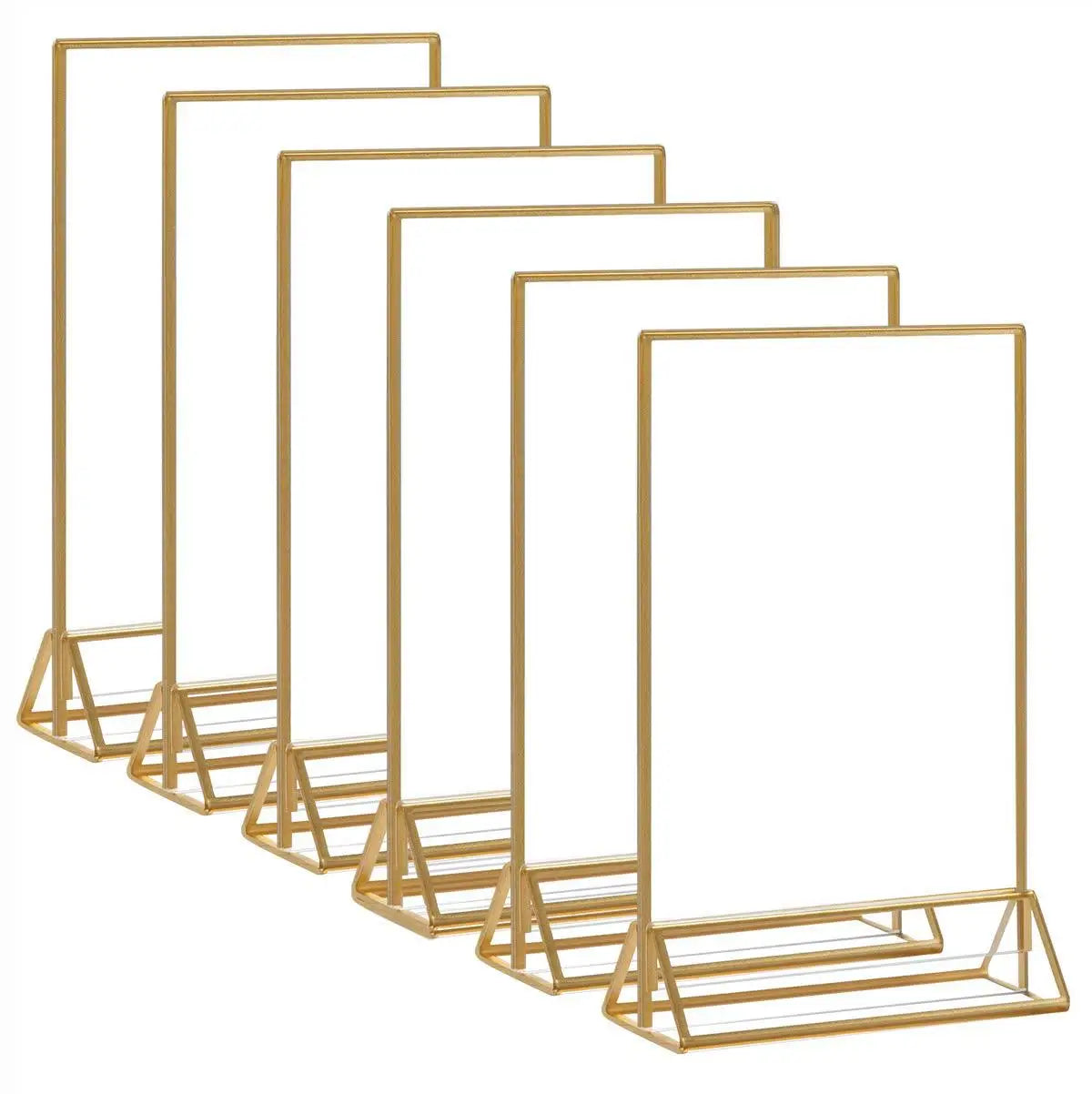 Y-Z037 Gold Table Number Frame Acrylic Sign and Table Numbers Wedding Place Card Holder Acryl Wedding Decor Landscape