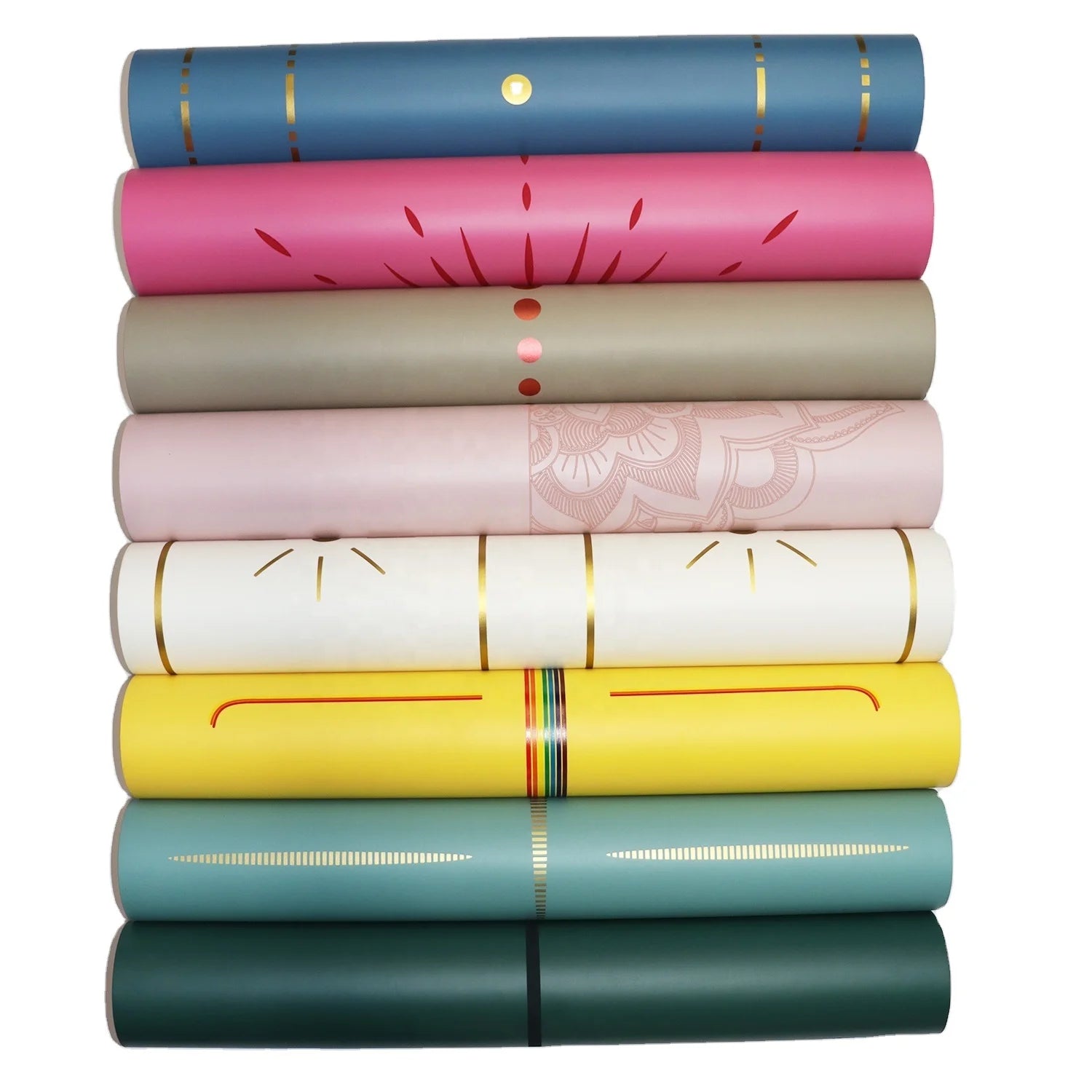 Eco Friendly Best Grip Customized Printed Soft Antislip Luxury Golden Design Wholesale PU Gymnastics 4mm 5mm Yoga Mat