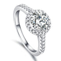 Jewelry Manufacturer Round Cut halo Wedding Rings S925 Silver Engagement Ring with Zircon Jewelry Women Wedding Rings