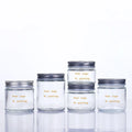 Clear Transparent Glass Cream Jars Metal Lid 4oz Spiral Mouth Aluminum Body Butter for Skin Care Cosmetic Available Sizes 100ml