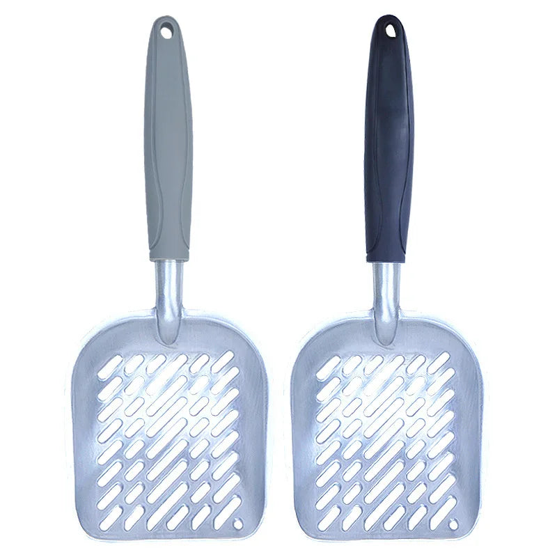 Factory Price Metal Aluminum Alloy Sifter Cat Litter Scoop with Long Handle Deep Shovel Pet Supplies