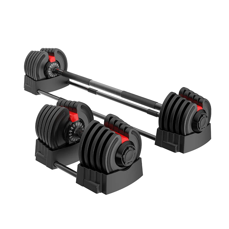 24Kg Adjustable Dumbbell Set Factory Directly Supply Durable Plate Weights Dumbbell with Comfortable Handle