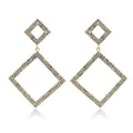 Jewelry Gold Color Square Ear Accessories Party Fashion Geometric Rhombic Stud Earrings for Women Men Earring