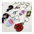 Custom No-Minimum Die-Cut Acrylic Keychain Cheap Free Logo Design Metal Plastic Anime Cartoon Style Key Holder Alloy Material