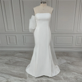 Real Photos High Quality Simple Strapless Low Back Mermaid Wedding Dress Elegant Women Bride Dress for Wedding 15497