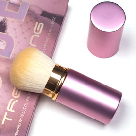 2025 Single Makeup Brush Set with Retractable Synthetic Hair Pink Color Face Use Metal Handle