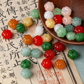 Mini 9*13mm Flat Pumpkin Beads Charm Handmade Colorful Glass Loose Beaded for DIY Bracelet Earring Jewelry Accessories