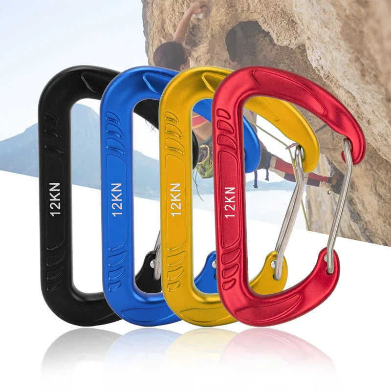 12kn Outdoor Camping Aluminum Hammock Carabiner Key Chain with Carabiner Hook Clip