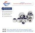M3 Thread Zinc Surface ASTM 304/316 Stainless Steel Thickened Nylon Lock Nut DIN982 Hex Self-locking Nuts and Bolts Metric