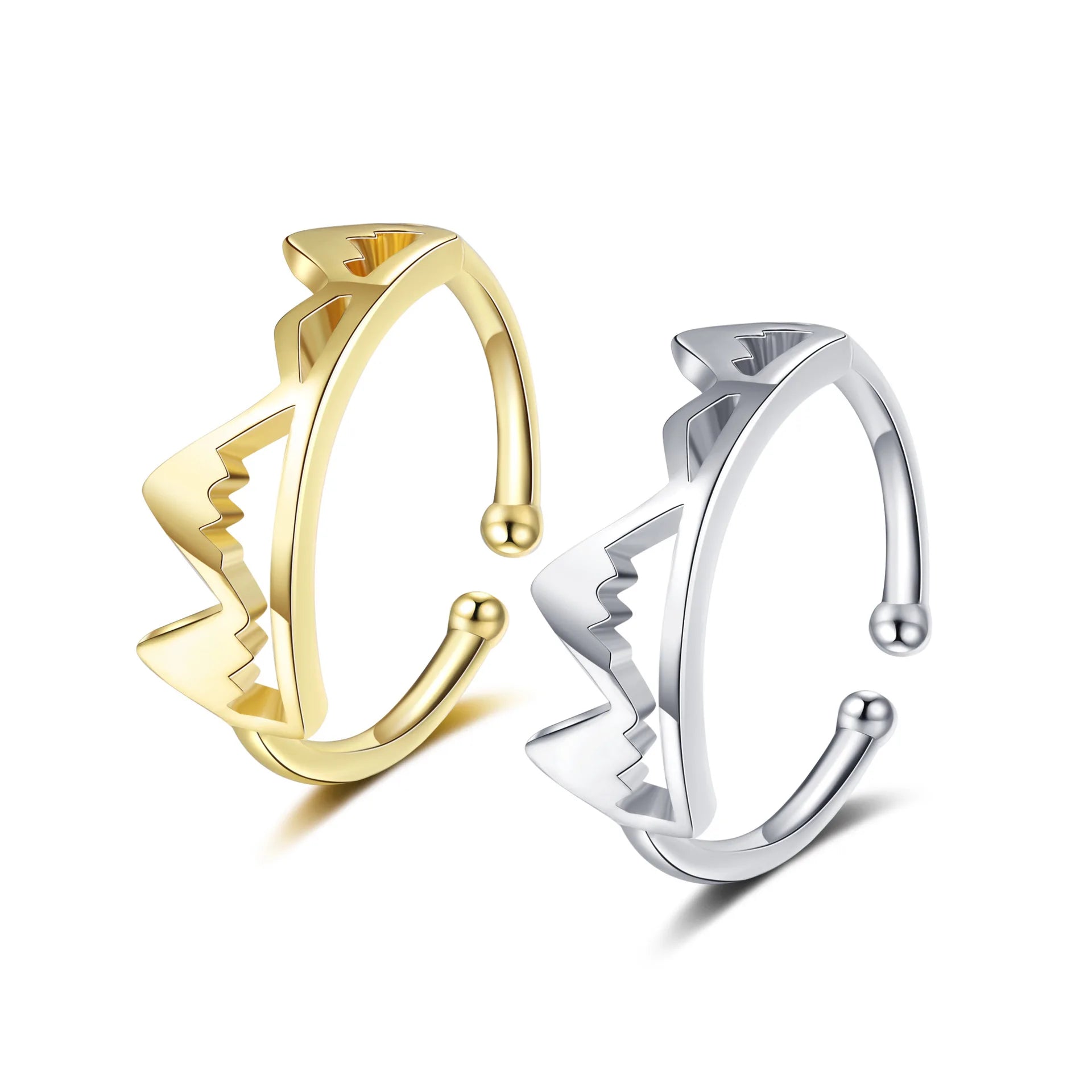 Anillo De Acero Inoxidable Minimalist Mountain Design Finger Ring Non Fade Open Adjustable Wedding Engagement Ring