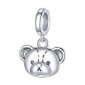 925 Sterling Silver Mini Pendant Vintage Cute Bear Bead for Women's DIY New Bracelet Fine Pendants & Charms-SCX120-L