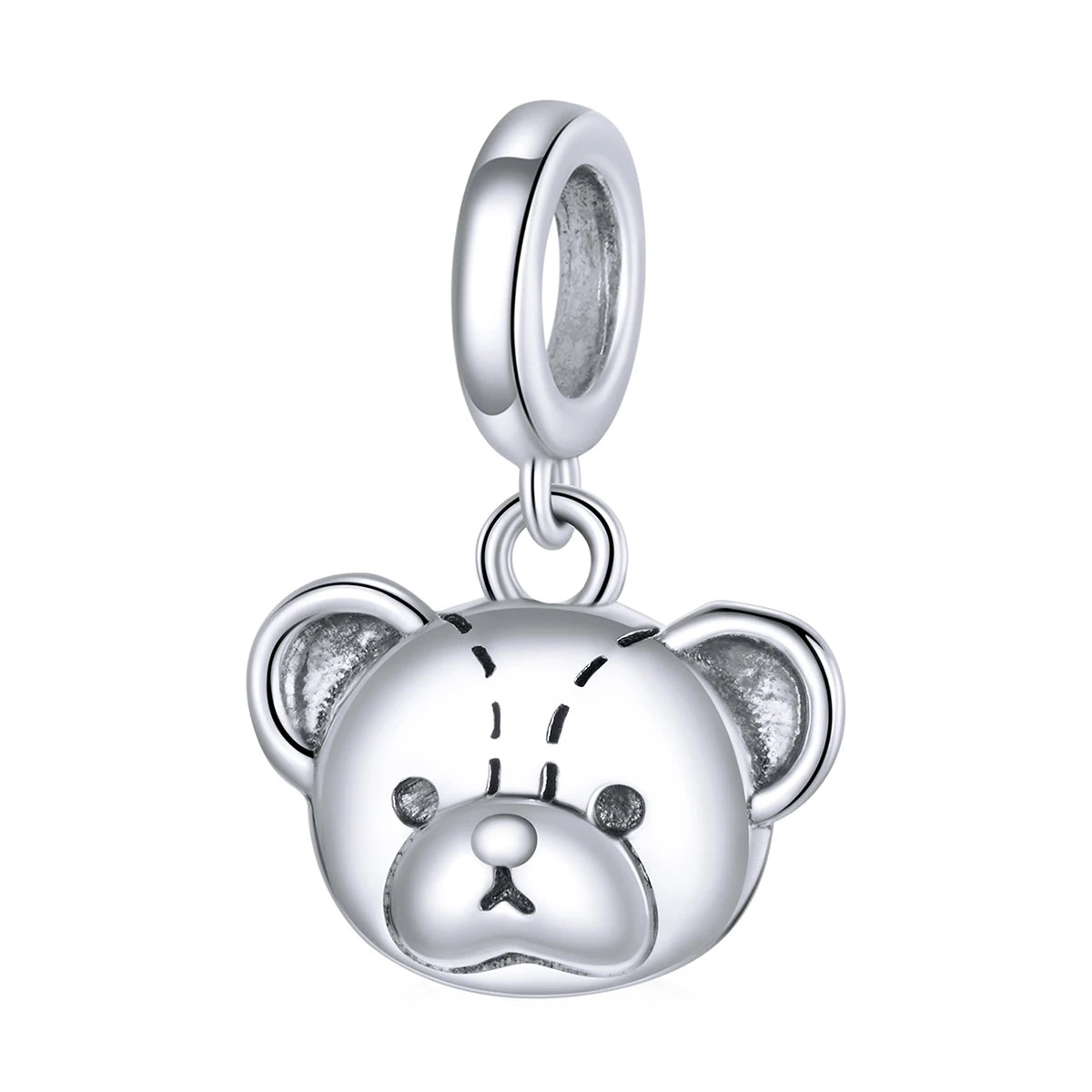 925 Sterling Silver Mini Pendant Vintage Cute Bear Bead for Women's DIY New Bracelet Fine Pendants & Charms-SCX120-L