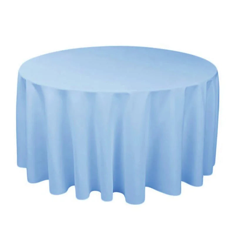 Custom Logo 100% Polyester Table Cover Modern Woven Technique for Home Weddings & Events-White Rectangular & Round Tablecloths