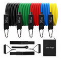 Gym Sport Band 11pieces Set Band bar Adjustable Gym Fitness Workout Elastic Latex Exercise Resistance Bands Rubber Tube Set