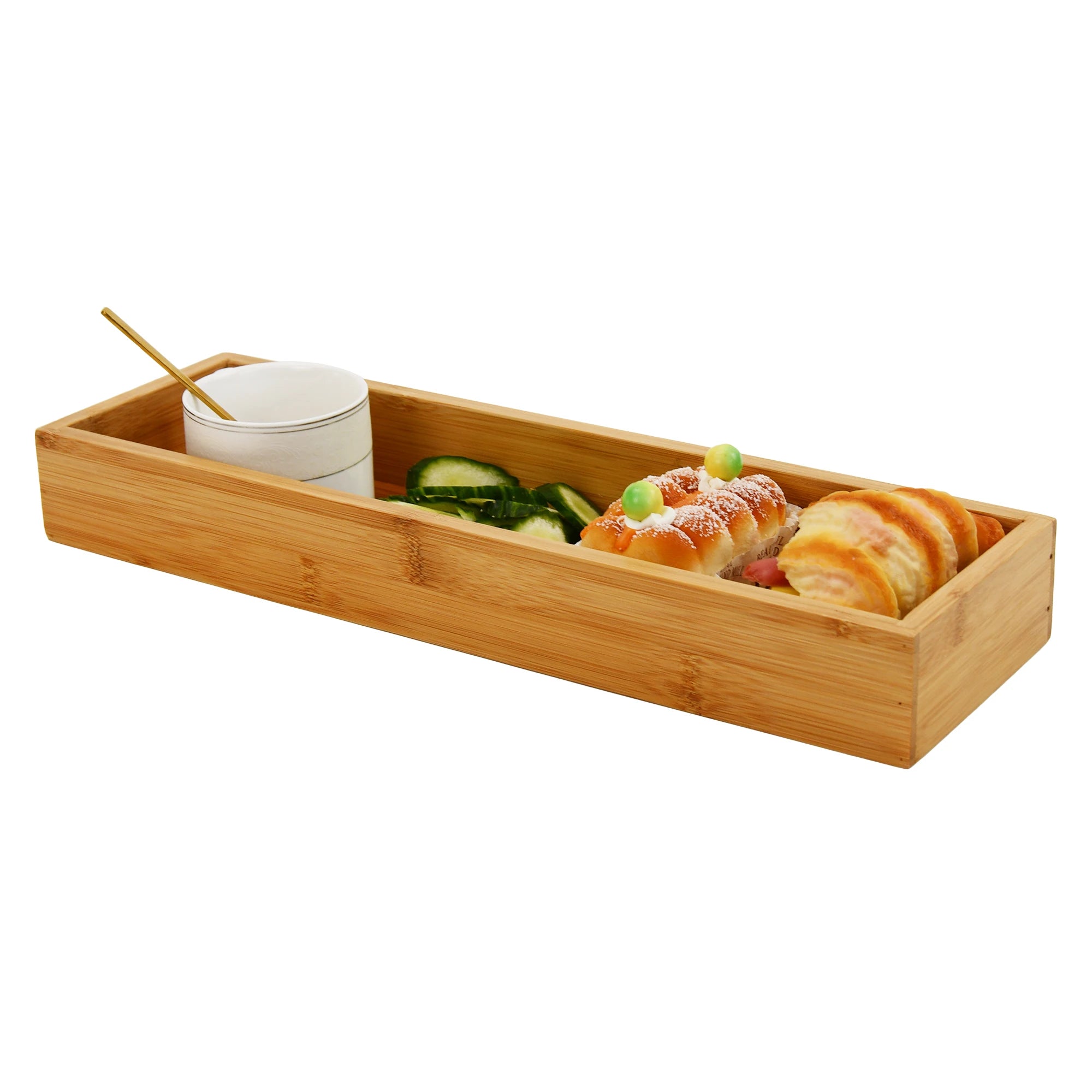 Eco-Friendly  Vintage Bamboo Small Serving Tray  for Hotels and Restaurants with Storage Usage