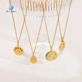 SUMMLY Wholesale Vintage Water Drop Pendants 18K Gold Plated Stainless Steel Charms Necklace Fashion Jewelry