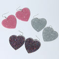 2024 Most Popular Goddess Colorful Glitter Powder Exaggerated Party Shining Star Glamour Drop Earrings with Love Icon