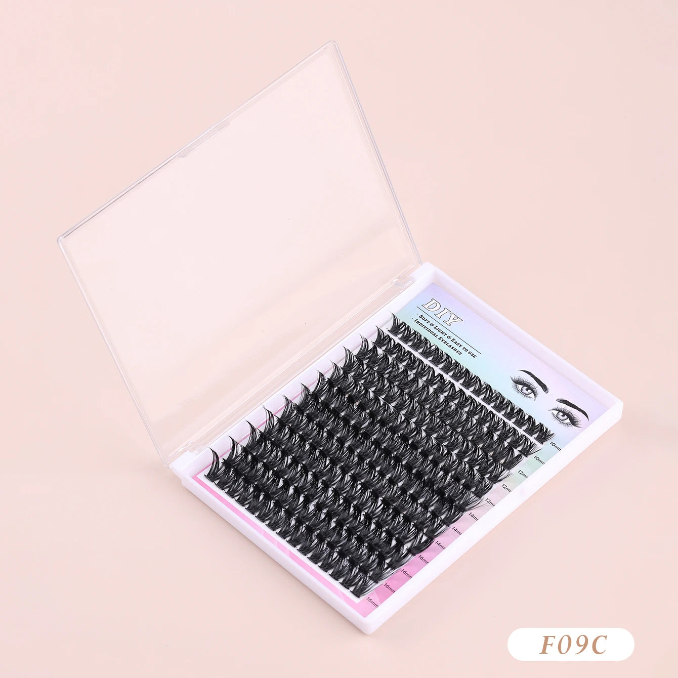 DIY Beauty Eyelash 100%hand Made Black Cotton Band Natural Soft Super Currly Lash Extension Kit Segment