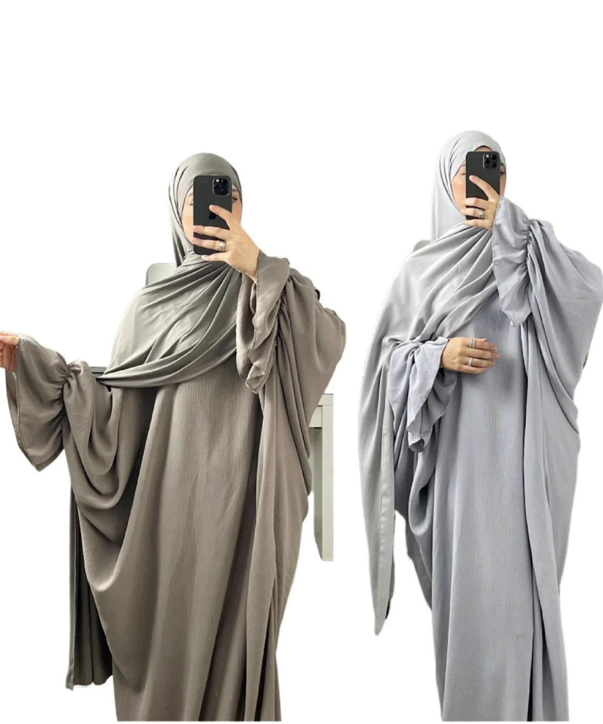 Modest Eid Women Prayer Abaya Solid Color Dress Popular Crepe Fabric Special Sleeves Dresses for Women L0107