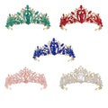 LUOXIN Wholesale Baroque Green Crystal Bridal Wedding Rhinestone Tiaras Crown