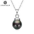 New Design Pearl Choker Necklace 925 Sterling Silver 5-10mm Natural Tahitian Black Baroque Pearl Pendent Necklace for Women