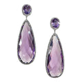 CAOSHI Gorgeous Purple Crystal Cubic Zirconia Silver Color Earrings Elegant Water Drop Wedding Earrings for Women