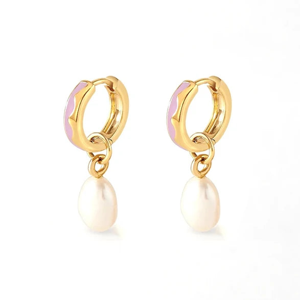 Designer Luxury Elegant Simple Drop Pearl Earrings 925 Silver Rhodium/Gold Plated for Wedding & Party