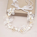 Bridal Headband Wreath Headdress Europe and the United States Handmade Pearl Flowers New Forest Hair Accessories