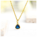 Powell Tarnish-Free 18K Gold Plated Stainless Steel Necklace September Jewelry Colorful Zirconia Pendant Trendy Claw Setting