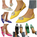 YQY0255 New Style Summer Sexy Party Luxury Pointed Toe Rhinestone Sandals Ladies Slippers Slip on Women Flat Shoes