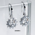 Classic Temperament Sunflower Moissanite Earrings S925 Sterling Silver Pendant  Earrings for Women