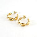 Wholesale Designer Inspired Non Tarnish Waterproof Stainless Steel 18k Gold Plated Pig Nose Chain Hoop c Jewelry Earrings Women