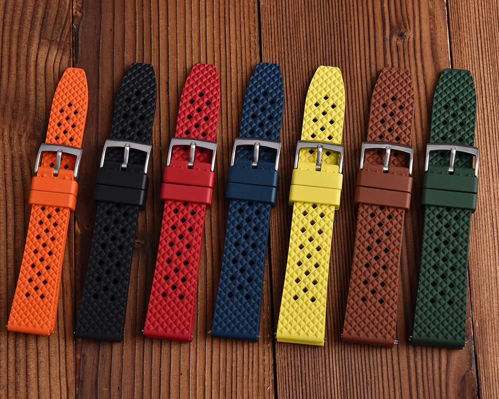 JUELONG JL-RWB033 Fashion Sports Watch Strap FKM Rubber Honeycomb Quick Release Waterproof Band for Various Models