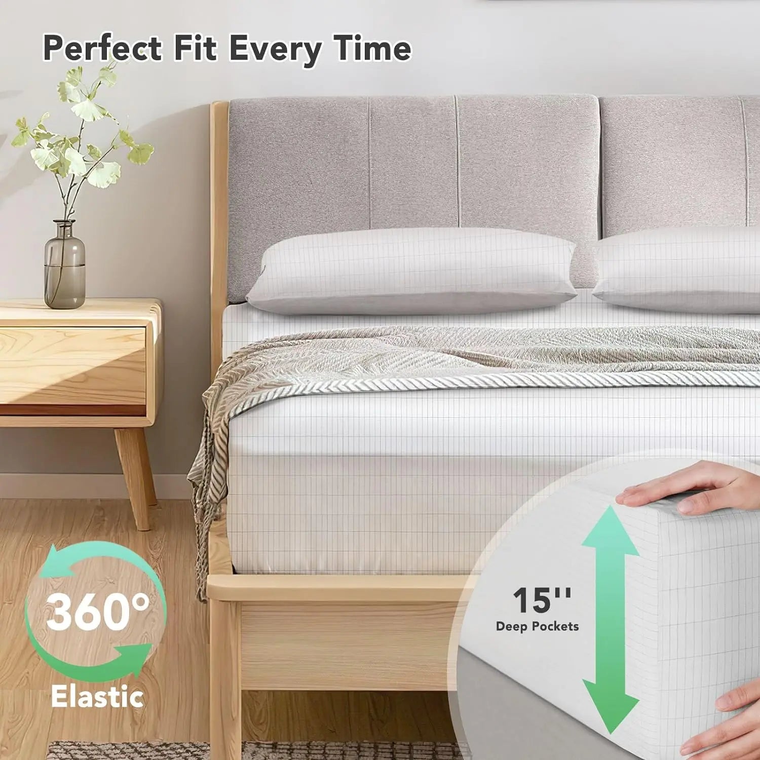 Bamboo Conductive Silver Fiber Grounding Fitted Bed Sheets Organic Bamboo Grounding Bedding Cover